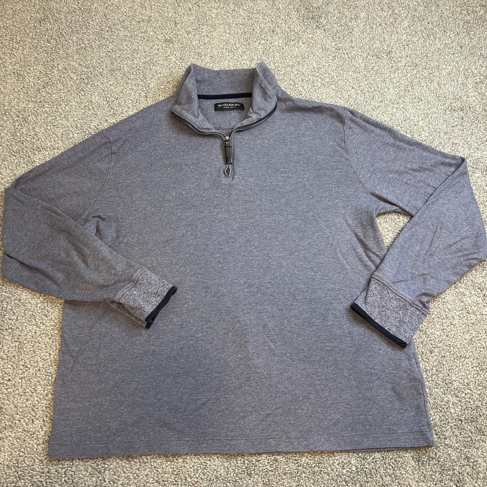 Banana Republic Sweater Mens Large Quarter Zip Luxury‎ Touch Pullover Stretch